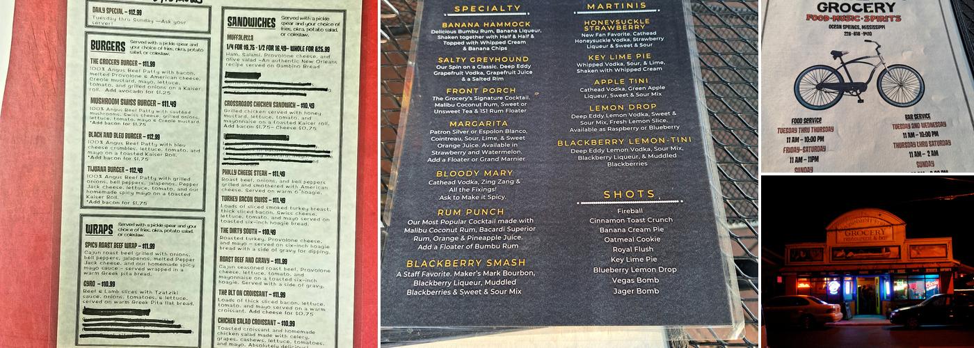 Government Street Grocery Menu