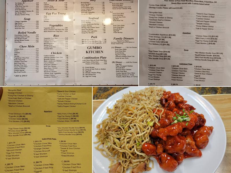 Gumbo Kitchen Chinese Food Menu
