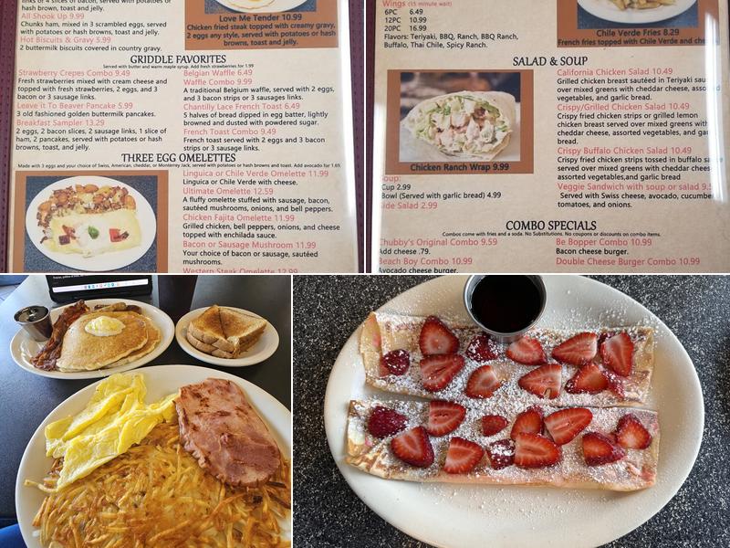 Chubby's Diner Menu