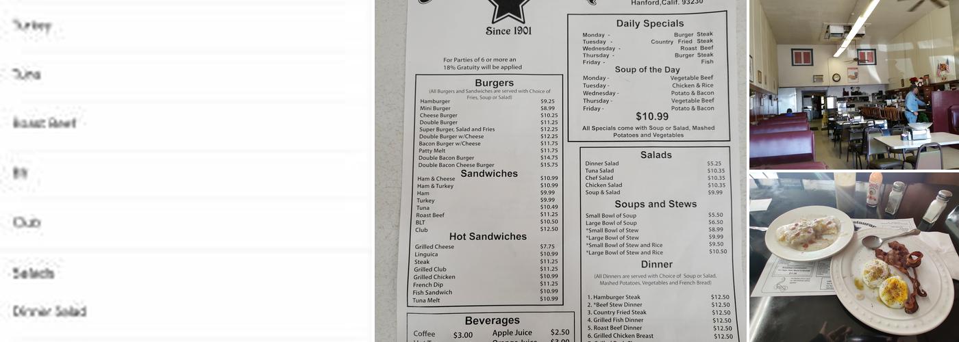 Star Restaurant Menu