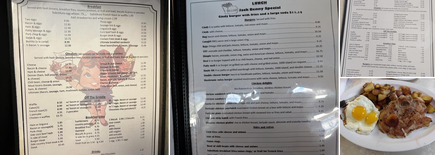 Dimples Diner Menu