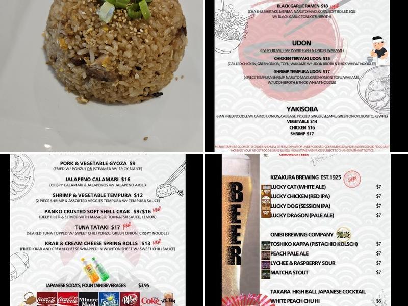 Toshiko Japanese Cuisine Menu