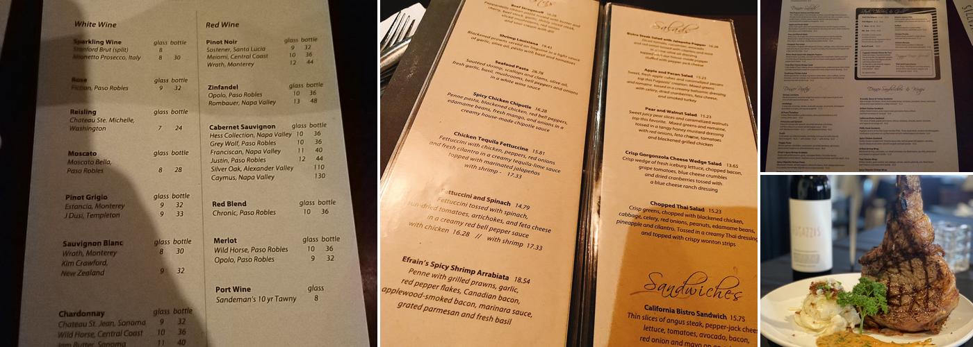 Fugazzis Menu