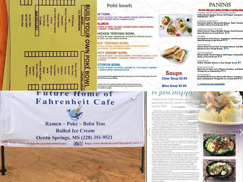 Fahrenheit Cafe Menu