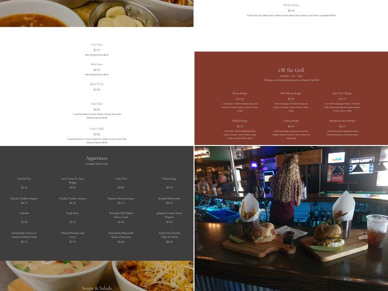 Smiling Moose Saloon & Grill Menu