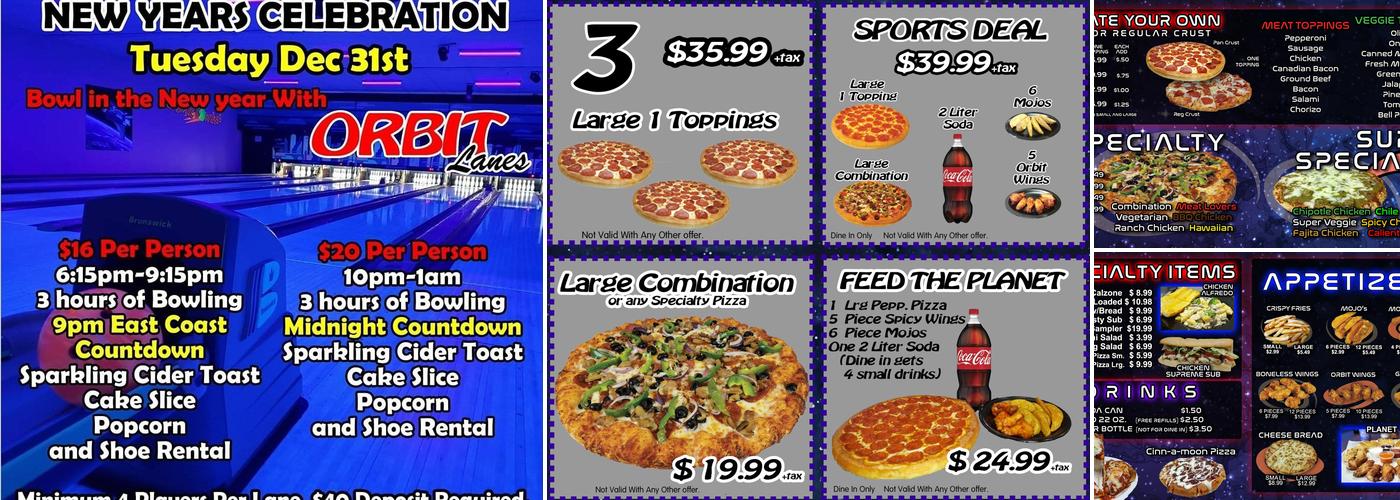 YR Pizza Planet-Orange Cove Menu