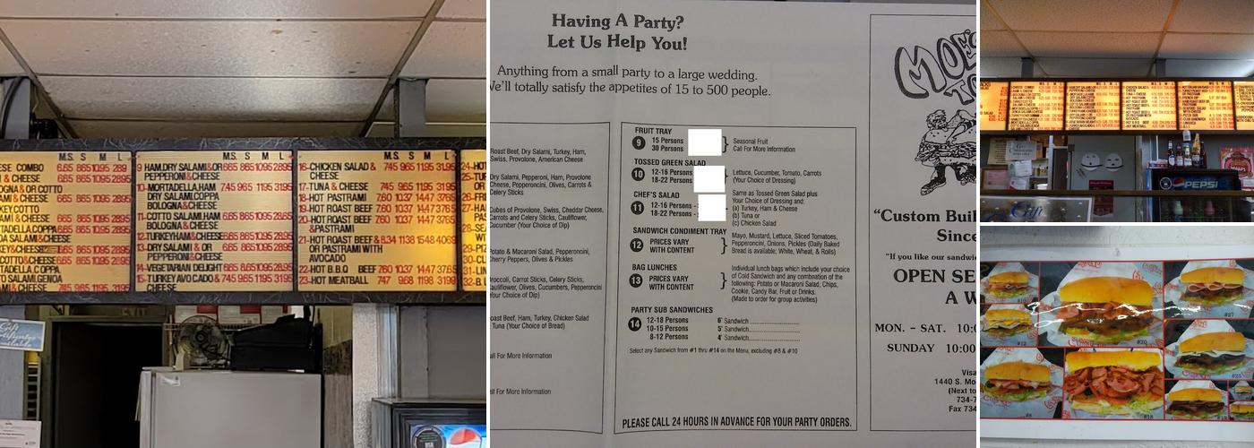 Moe's To Go Sub Sandwiches Menu