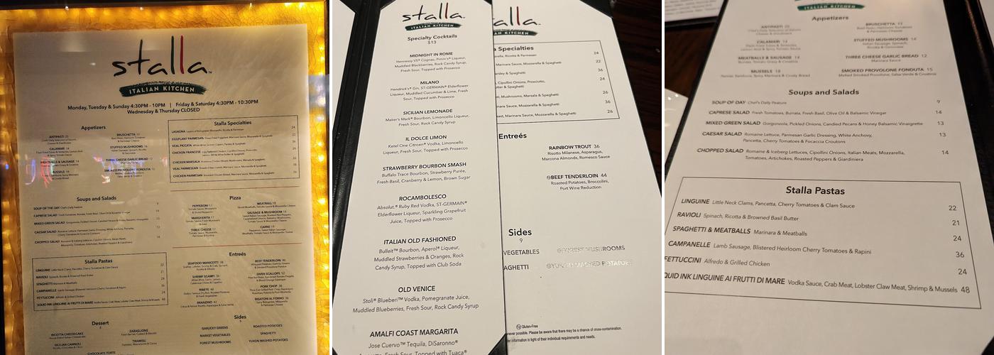 Stalla Menu