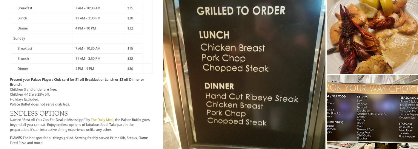 Palace Buffet Menu
