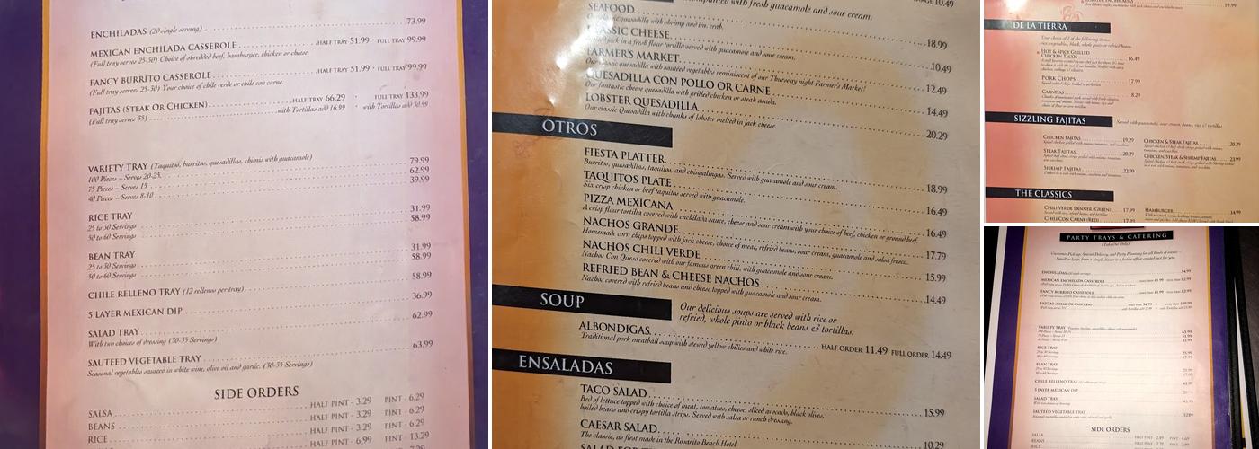 Salazar's Grill & Bar Menu