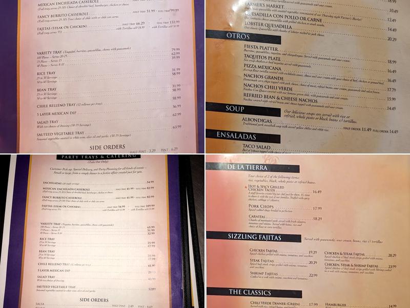 Salazar's Grill & Bar Menu