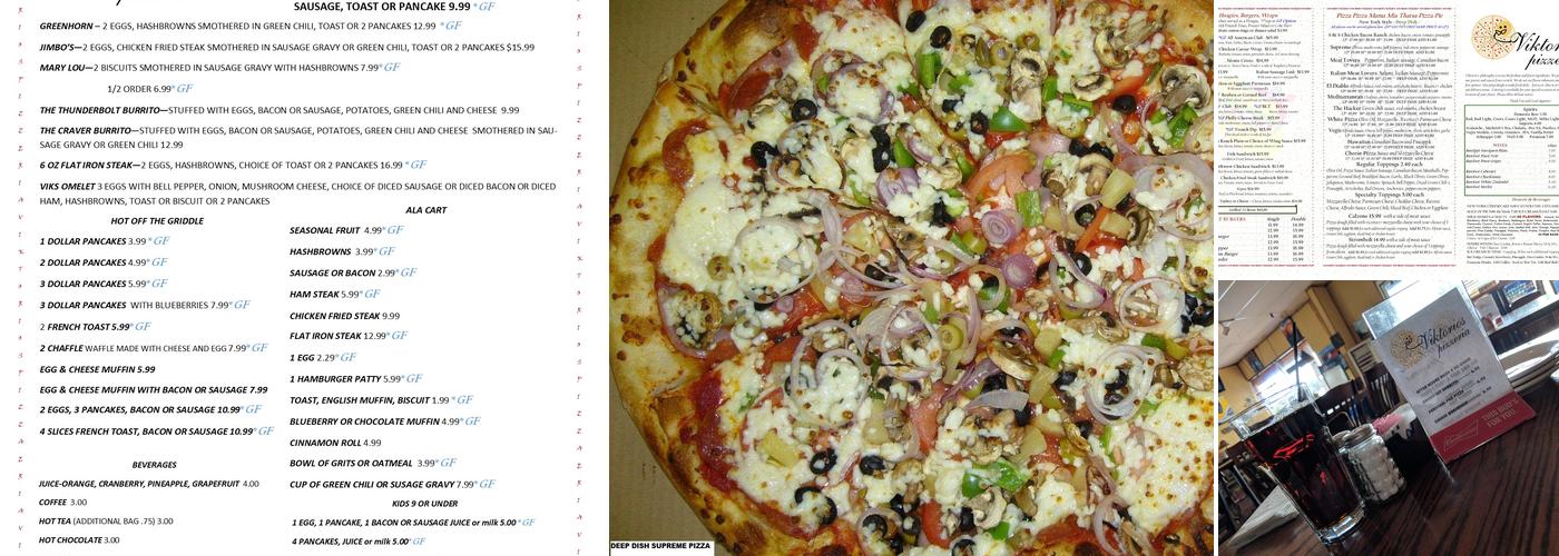 Viktorios Pizzeria and Full Service Bar Menu