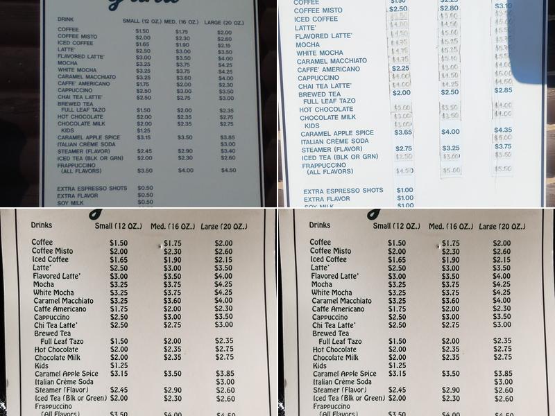 The Valley Grind Menu