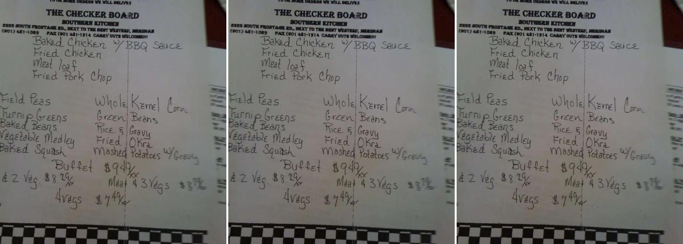 Checker Board Menu