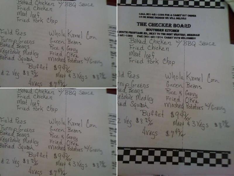 Checker Board Menu