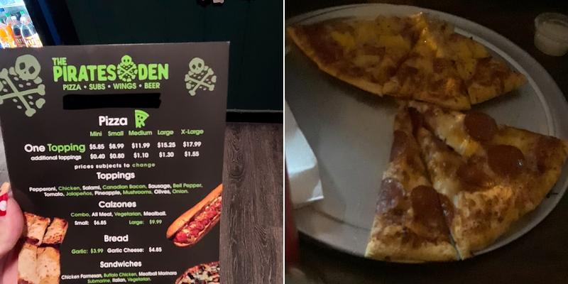 The Pirate’s Den Menu