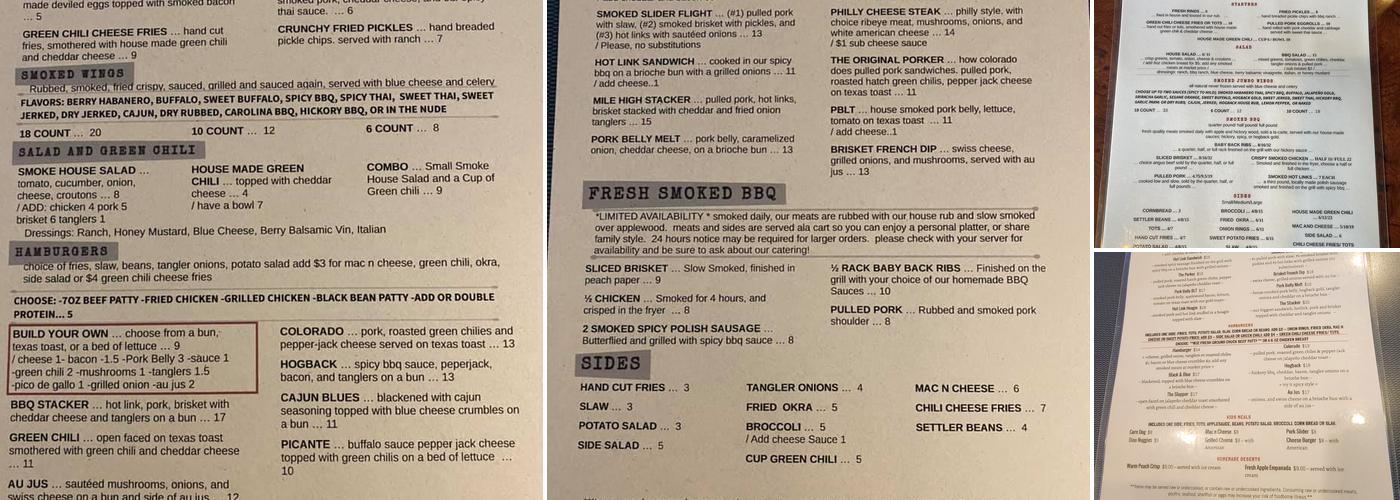 Hogback BBQ & Grill Menu