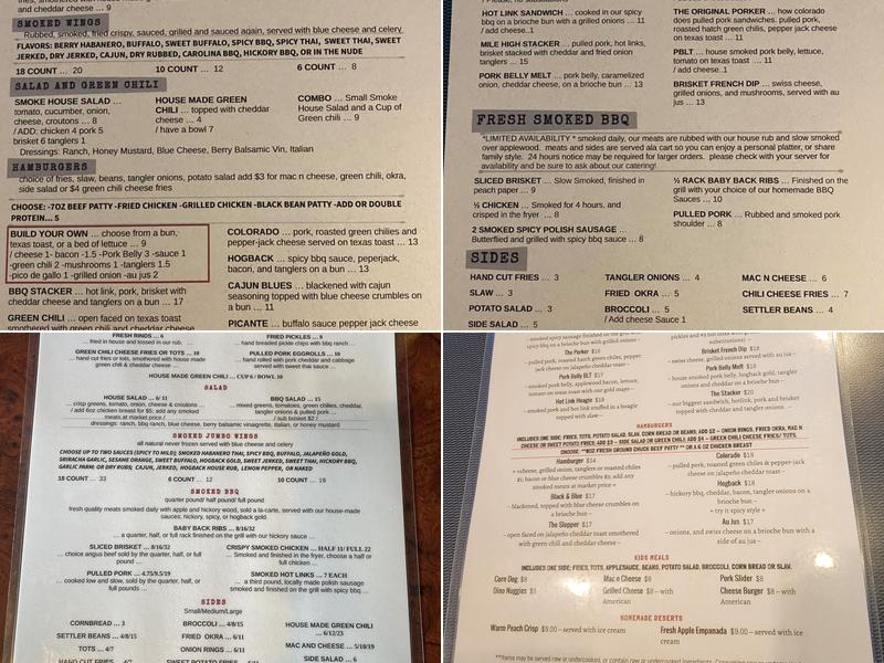 Hogback BBQ & Grill Menu