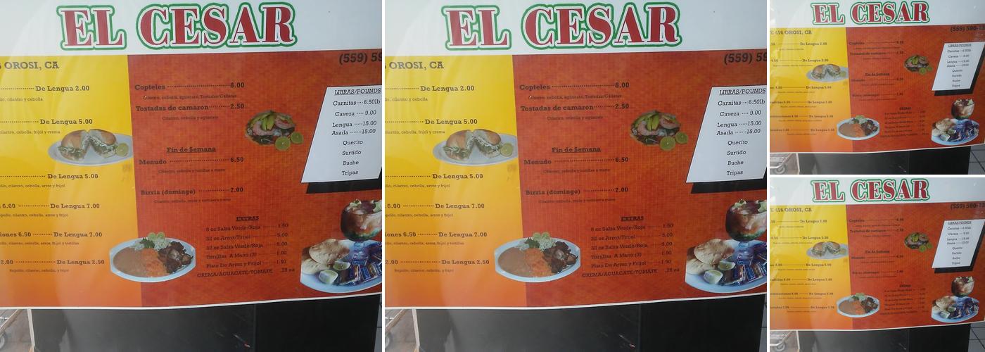 El Cesar Menu
