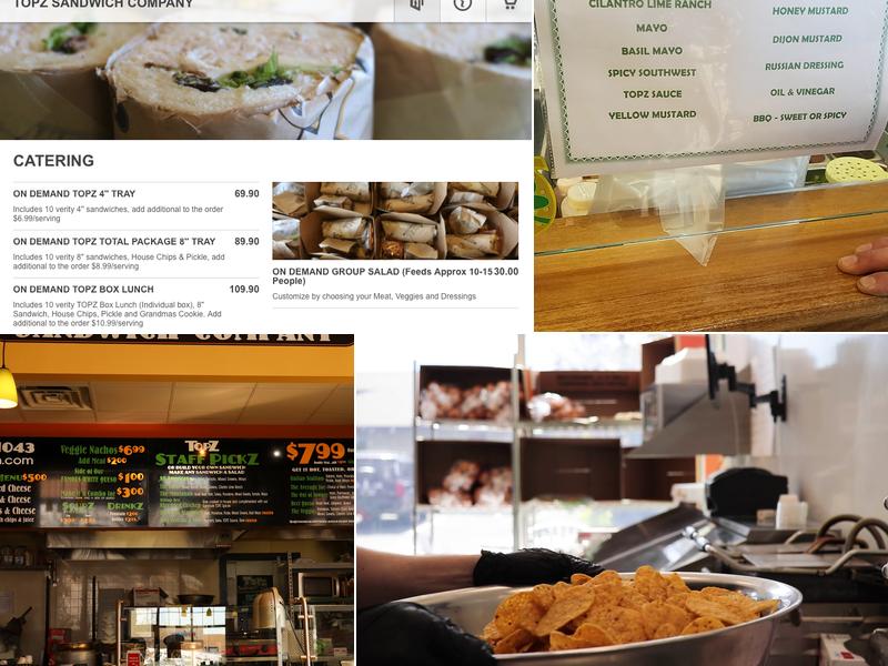 TopZ Sandwich Company Menu