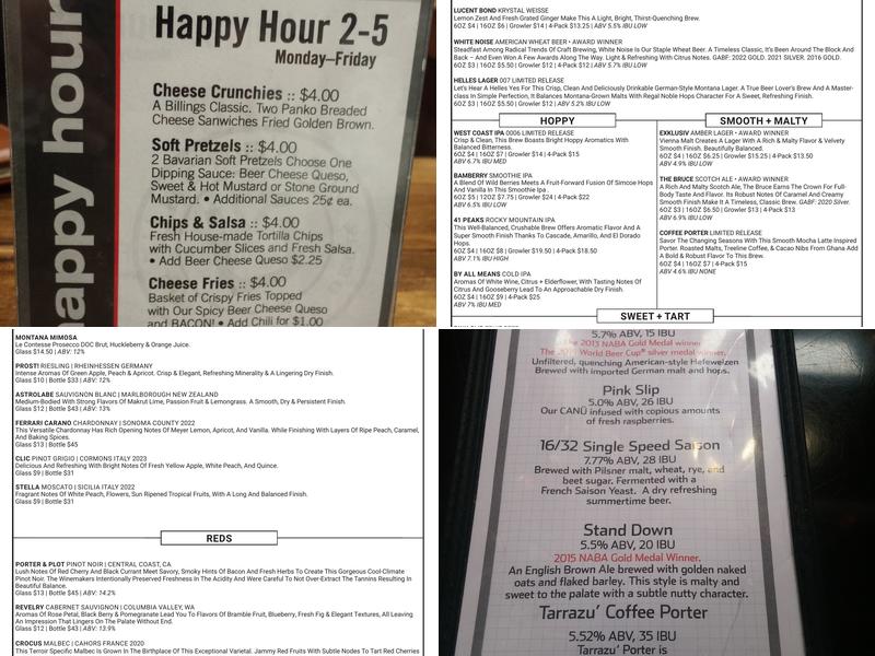 Uberbrew Menu