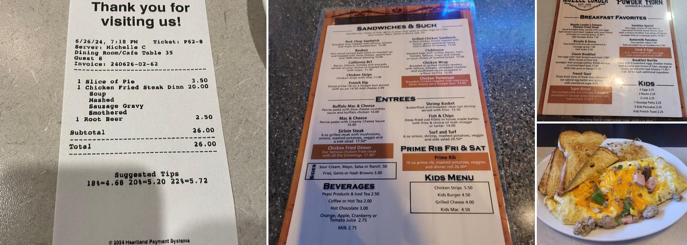 Muzzle Loader Cafe Menu