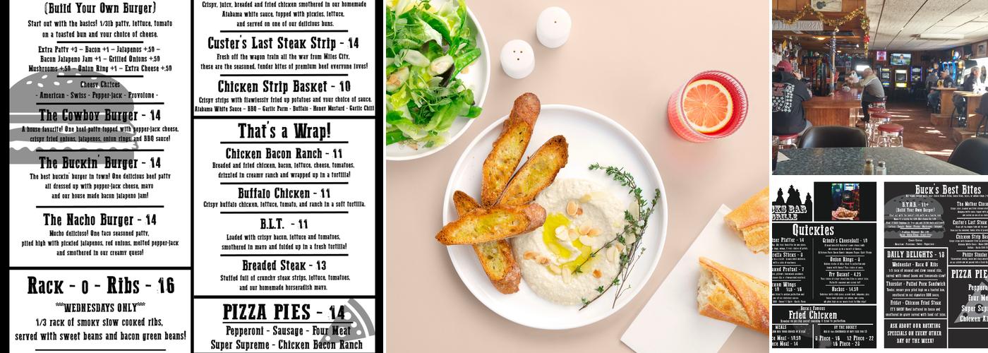 Bucks Bar Menu