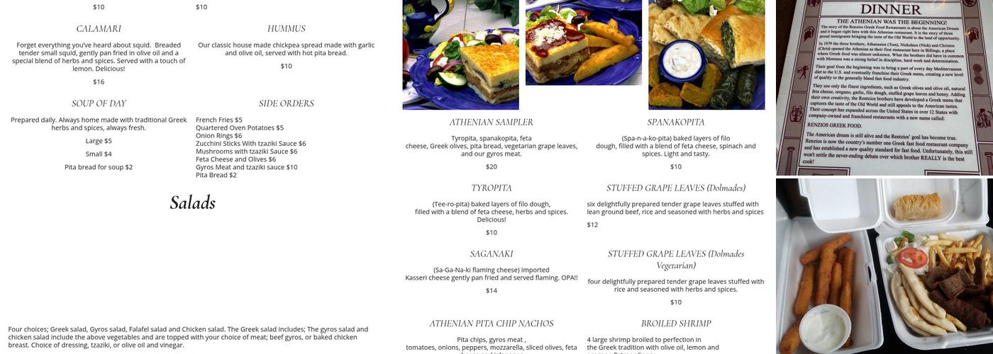 Athenian Menu