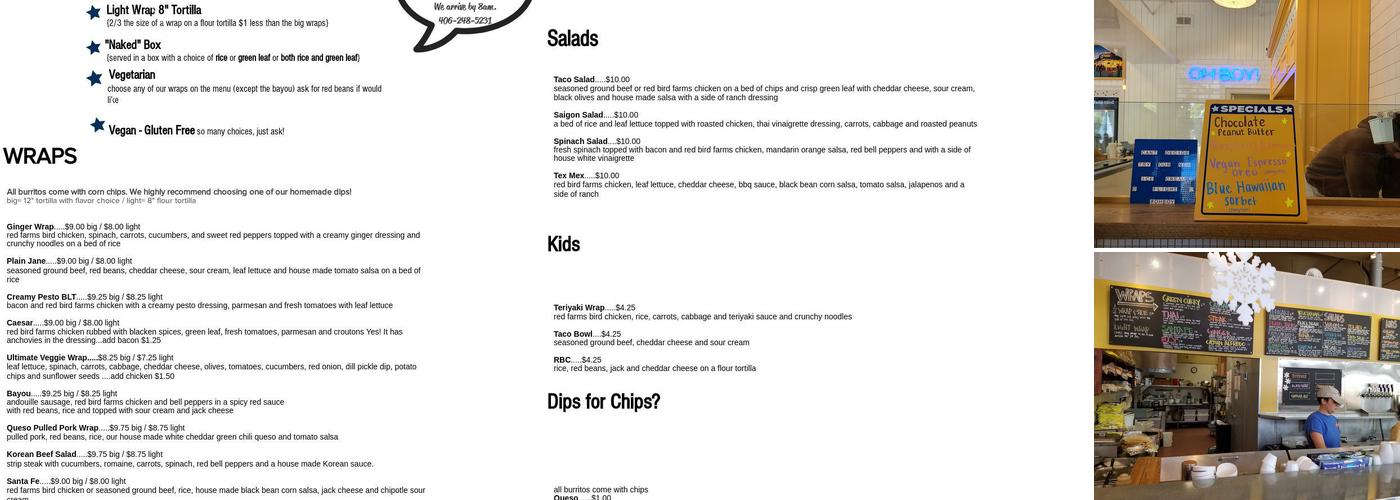 Rocket | Gourmet Wraps & Sodas Menu