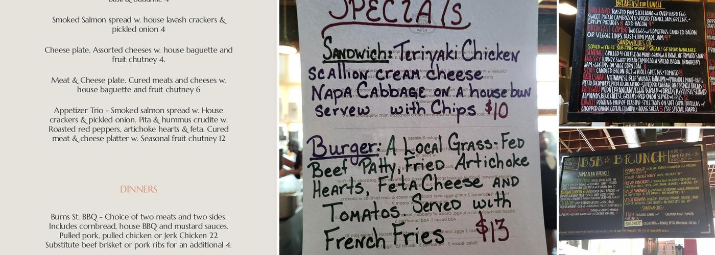 Burns St. Bistro Menu