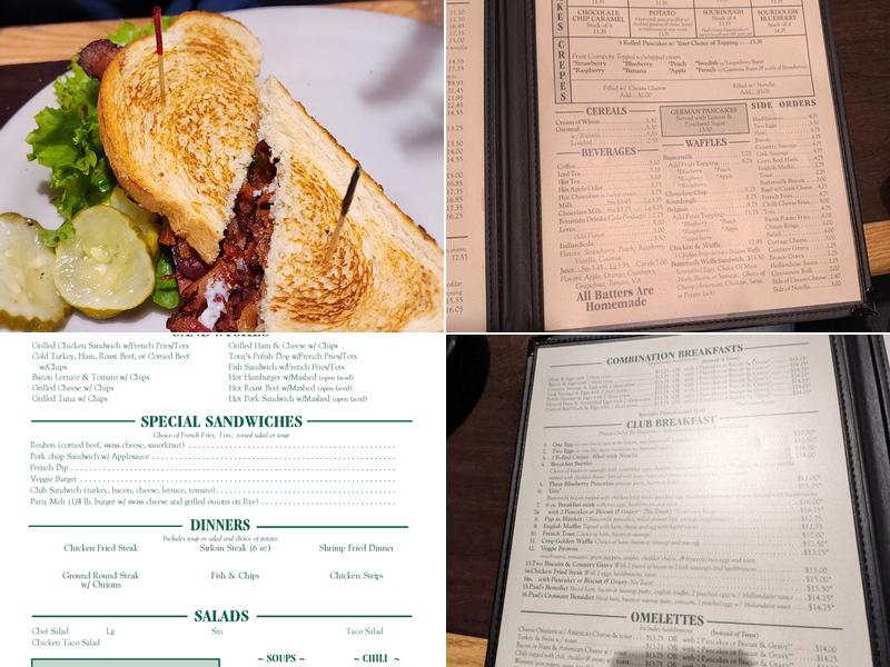 Paul's Pancake Parlor Menu