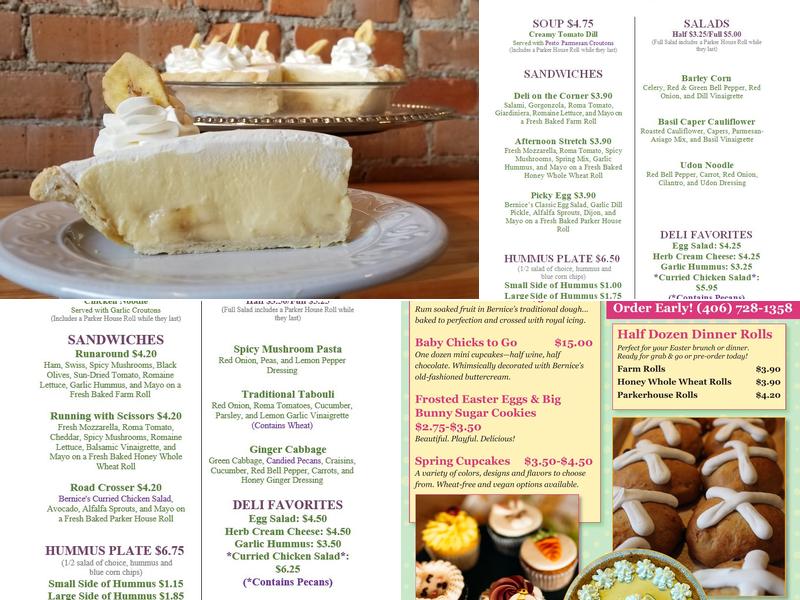 Bernice's Bakery Menu