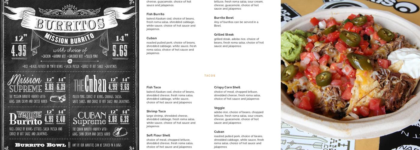 Taco Del Sol Menu