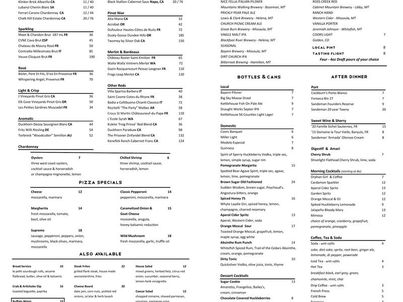 FINN Menu