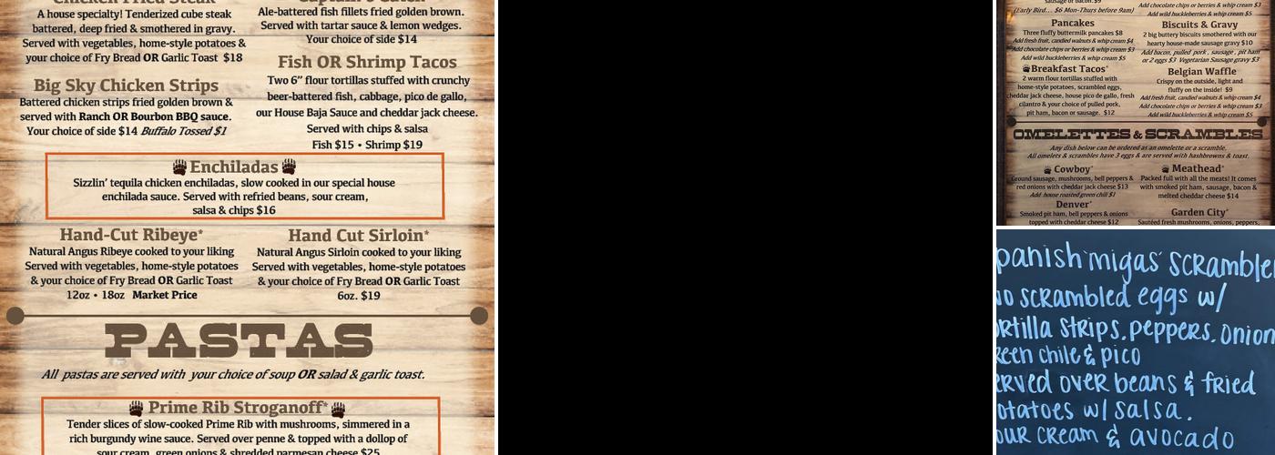 Laughing Grizzly Restaurant, Bar & Casino Menu