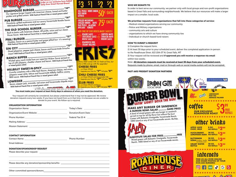 Roadhouse Diner Menu