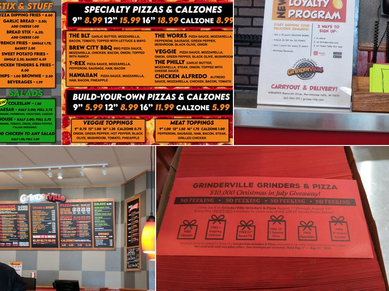 GrinderVille Grinders & Pizza Menu