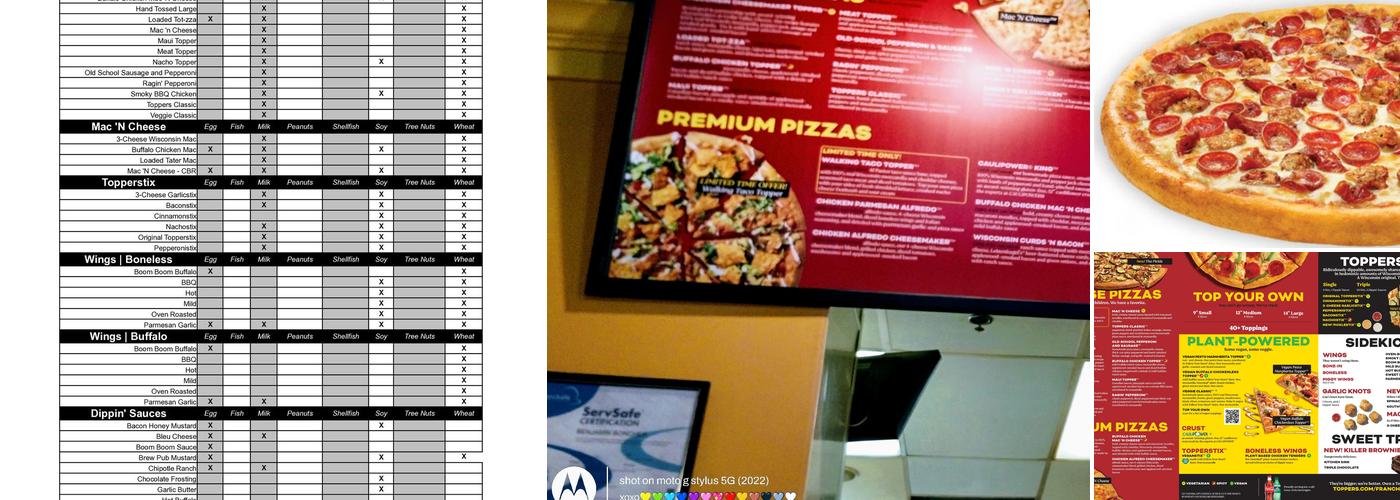 Toppers Pizza Menu