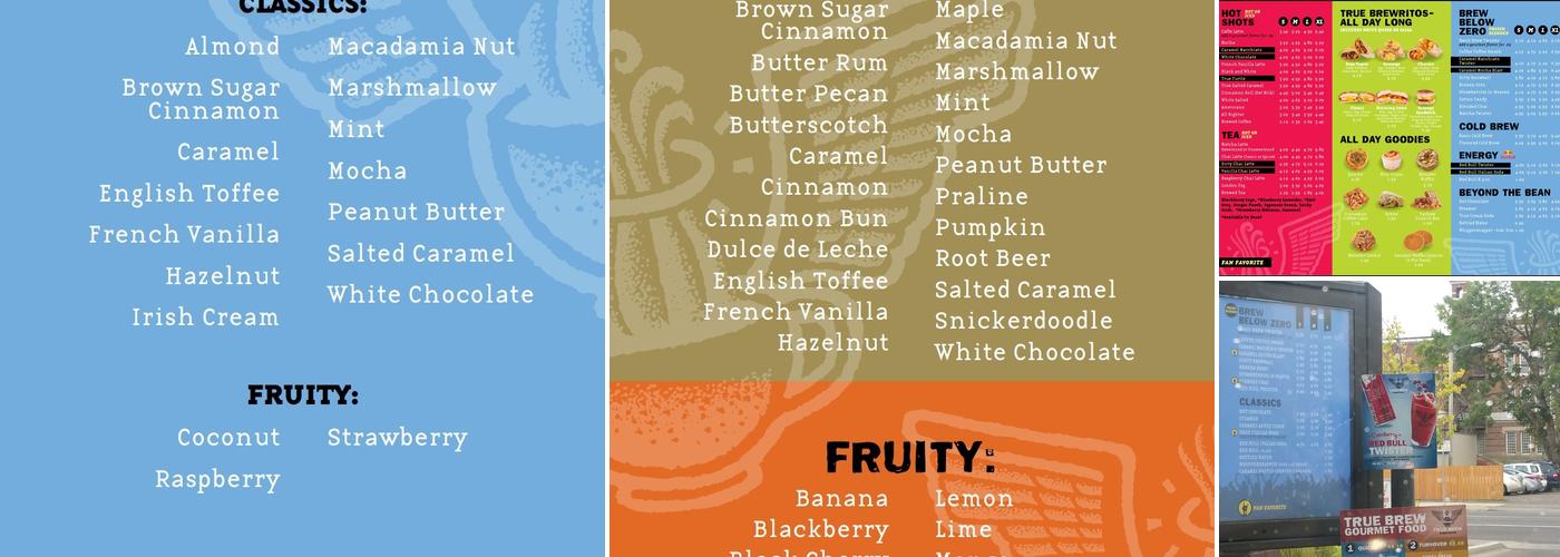 True Brew Espresso Menu