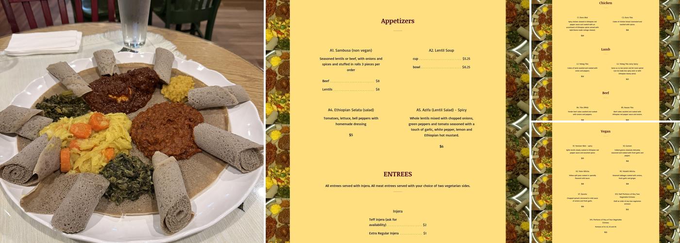 Alem Ethiopian Village Menu
