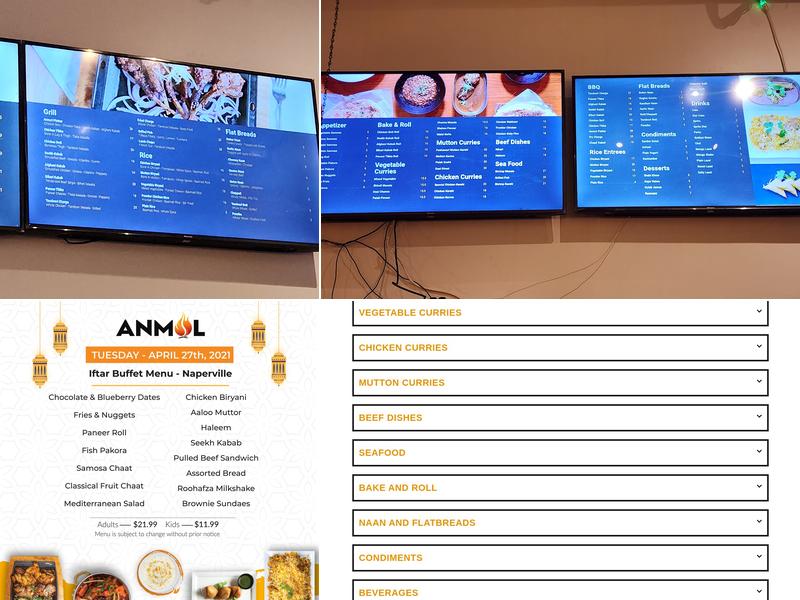 Anmol Restaurant - Milwaukee Menu