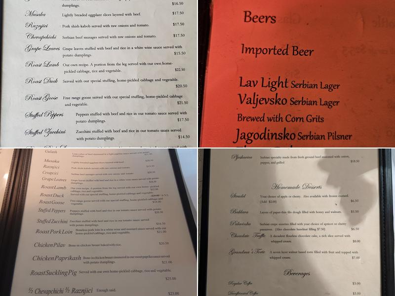 Three Brothers Menu