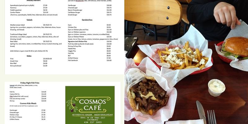 Cosmos Cafe Menu