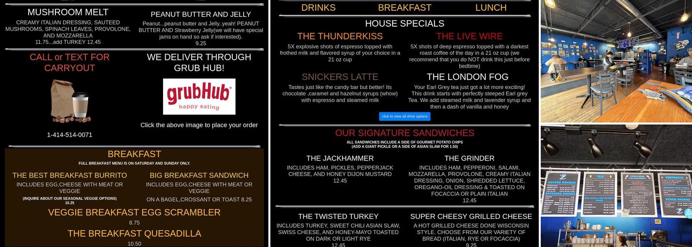 Cafe Blue Menu