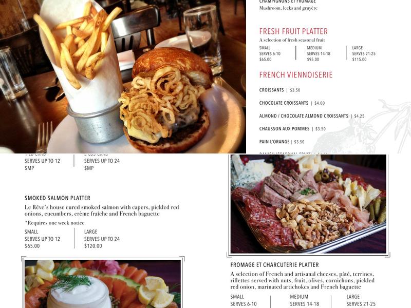 Le Reve Pâtisserie & Café Menu