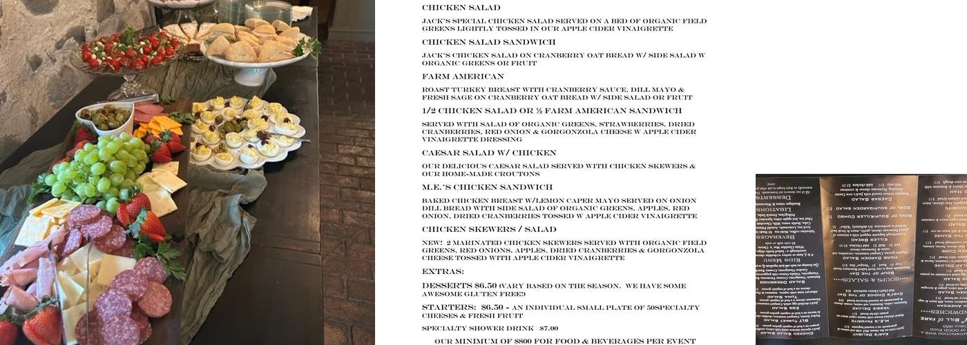 Jack's Cafe Menu