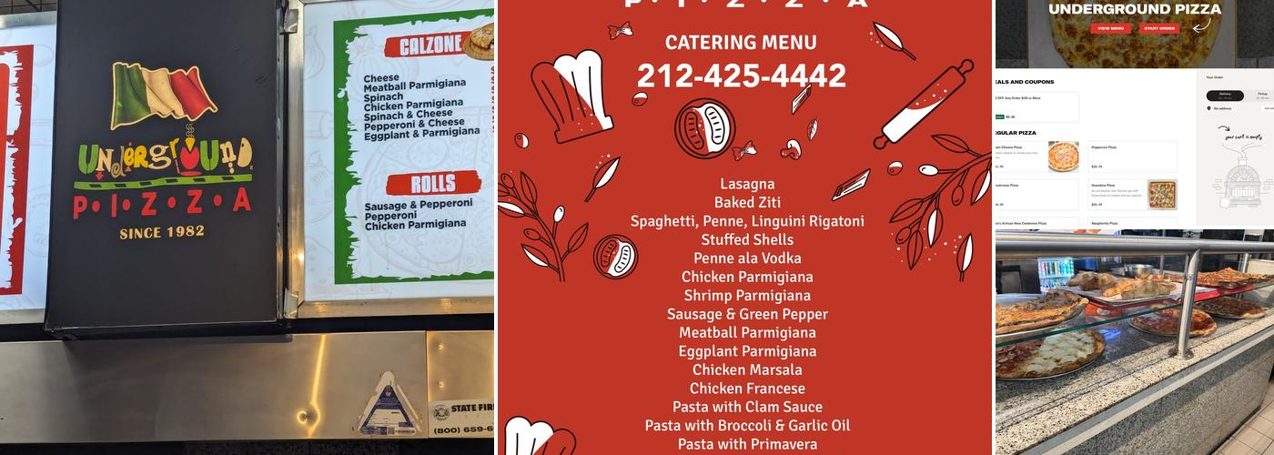 Underground Pizza Menu