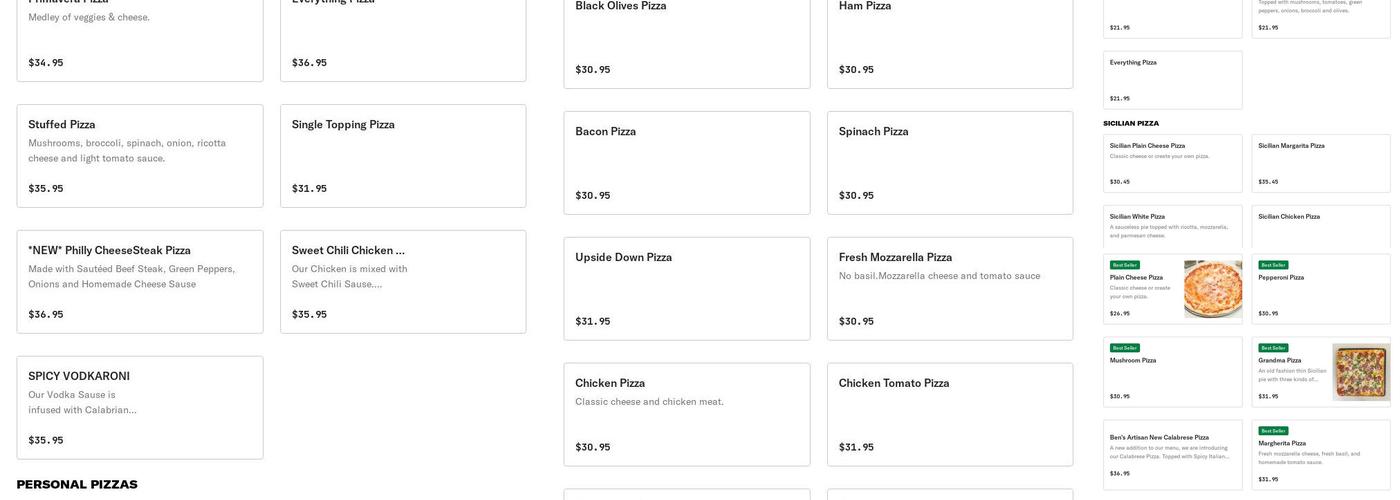 Underground Pizza Menu
