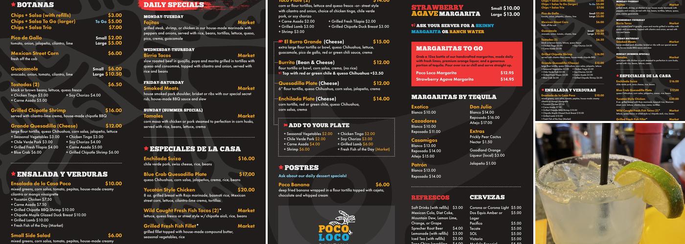 Poco Loco Menu