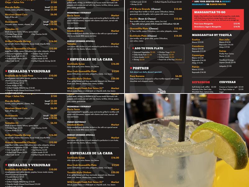 Poco Loco Menu